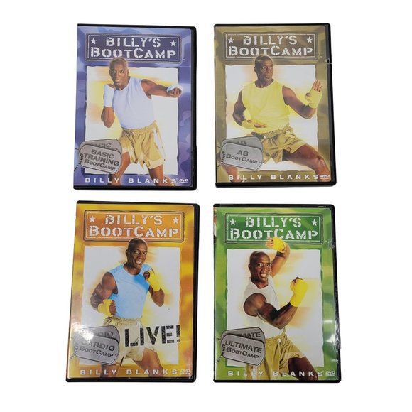 Billy's BootCamp Basic Training AB Cardio Ultimate Billy Blanks DVDs Lot Of 4 - Picture 1 of 12